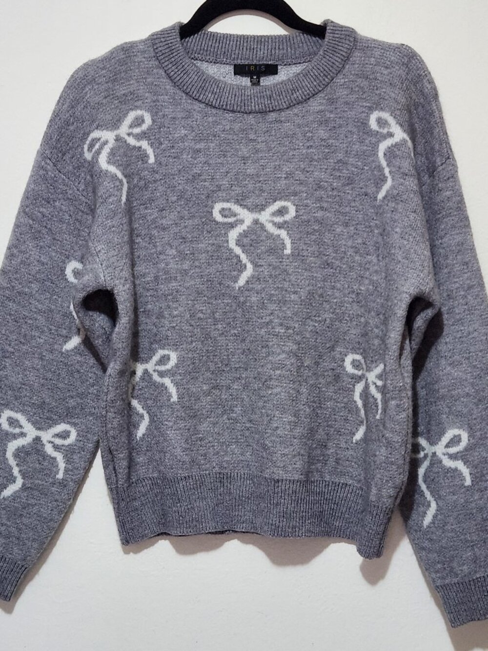 Iris Heather Grey Coquette Balletcore Soft Girl Chicley Feminine Playful Sweater